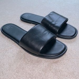 Black slide sandals